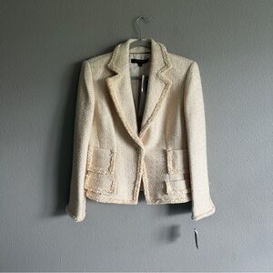NWT Anne Klein Cream Textured Blazer